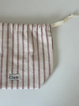 Clam ストリングポーチ _ レッドストライプ