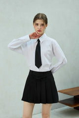 UNBALANCE SHIRRING SHIRT / WHITE