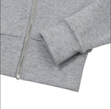 ジニューセットアップスリムフィットクロップフードジップアップ (3Color)