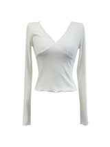 city race V-neck long sleeve T (2color)