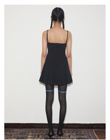 rirri SS 100%コットン ジャカードキャミソールドレス  Black (Excluding Blue Sash)