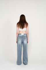 BACK-LINE WASHING DENIM JEANS (BLUE)