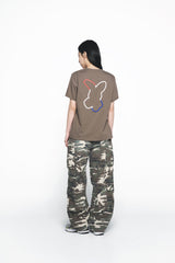 25SS DAMAGE WASHED WIDE CARGO PANTS CAMO