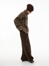 Retro printed loose casual pants