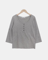 エンダ ロールアップ 7分袖Tシャツ