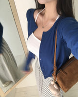 [MADE] Pop Color Ribbed Long Sleeve Cardigan