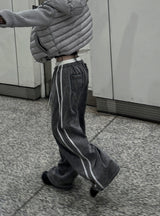 Low Washing Unbalanced Sagging Pants