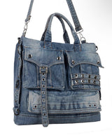 WASH-DENIM SHOULDER BAG (Blue)