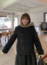 Qudit Quilted Double Short Coat