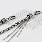 SVC-531 ハンドメイド アンティークシルバー メッシュ パンツチェーンキーホルダー