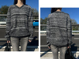 [UNISEX] Overfit mix regular V-neck long sleeve knit (5 colors)