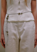Shell Leather String Belt (Black)