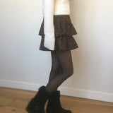 Baen Leopard print frill mini skirt