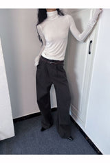 Soft Layered Turtleneck Long Sleeve T-shirt