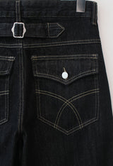 indigo wide pants