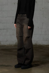 AKARI PPINTUCK DENIM PANTS / BLACK