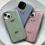 RIBBON ROSE KNIT EPOXY CASE _ BLUE