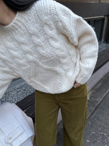 [MADE] MUHR ハイネックケーブルニット