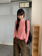 Muyan Dot Stripe Long Sleeve Tee