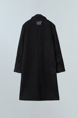 SIDE CUT OUT SINGLE WOOL COAT - BLACK