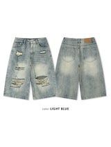 Kof Destroyed Bermuda Denim