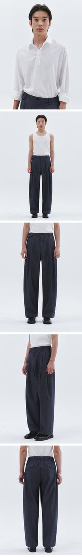 フラップポケットデニムコットンワイドパンツ_Indigo Denim