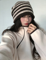 Hamong Diagonal Zipper High-Neck Fleece Hood
