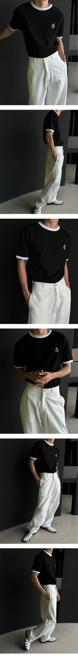[S/S] パッチリンガーハーフTシャツ (3color)