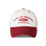 LE AREVEY ARCHIVE BALLCAP IVORY/BURGUNDY
