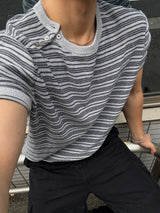 Lek danjara henley neck short sleeve t-shirt