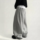 K front two-tuck sweat banding string wide pants