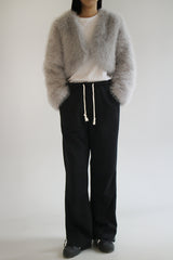 Crop fur jacket
