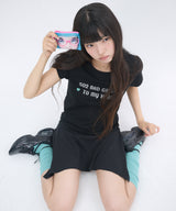 502 グリッターレタリングTシャツ - ブラック
