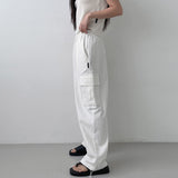 WIDE CARGO DENIM PANTS [WHITE]