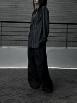 [unisex] オーバーフィットストライプシャツ (2color)