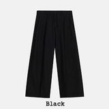 Sloped Wool One-Tuck Wide Slacks