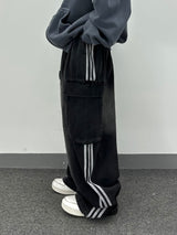  denim track cargo pants