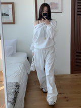 Luri Back Heart Pocket Carpenter Wide Pants 