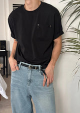 [S/S]リベットポケットクロップTシャツ(3color)