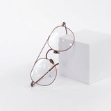Knouun Round titanium glasses CODE. 101. C Pink Brown