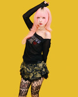 camo kangkang mini skirt (2color)