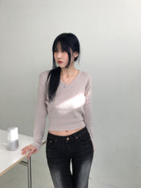 ベーシックVネックニット（4色）