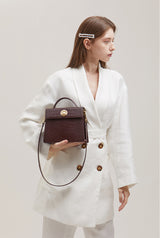 LAZEL MINI CROC ショルダーレザーバッグ / Wani Burgundy