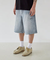 Bleached Bermuda Pants (Light Blue)