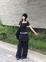 フォミット ダイアゴナル スナップ ボタン スリム ショートスリーブ Tシャツ