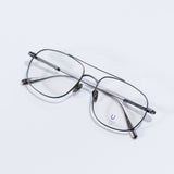Knouun Square titanium glasses CODE. 102. G Black N Gray