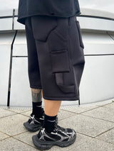 AEバックワードスウェットパンツショーツ_ブラック