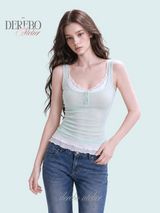 Candy Mint Double Layered Sleeveless (Two Piece) 