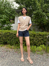 ダークブルードットデニムパンツ code 21100