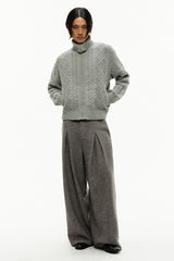 Pleated Wool Twill Trousers